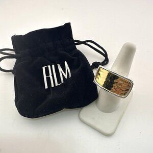 RLM Ring Robert Lee Morris Rectangle Modernist Bronze Bold size 7 QVC Geometric
